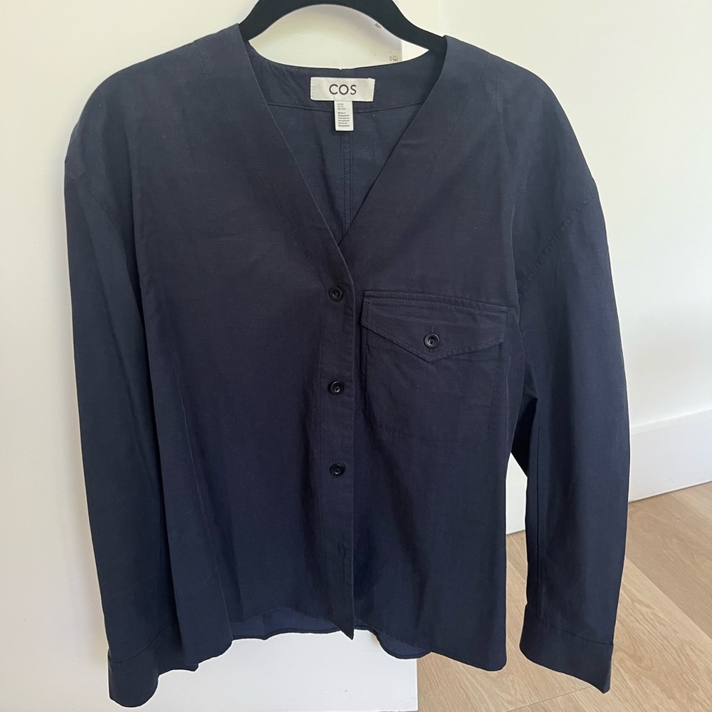 COS Women’s Navy Button Up